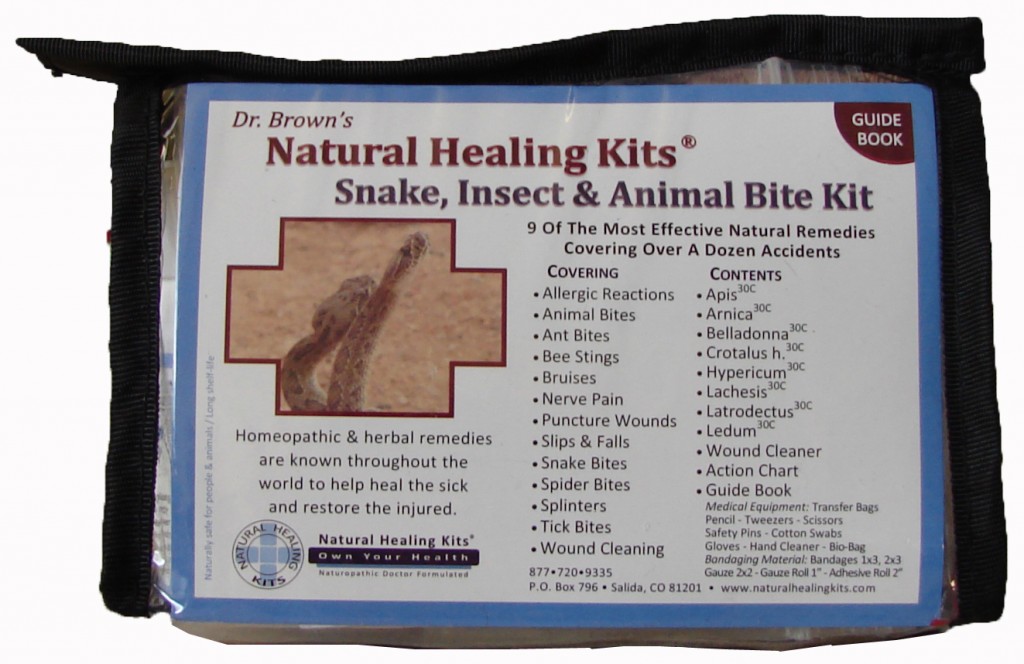 First aid kit for rattlesnake, black widow to tick bites