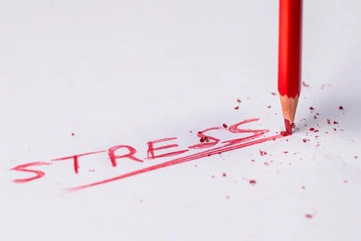 stress written in red pencil